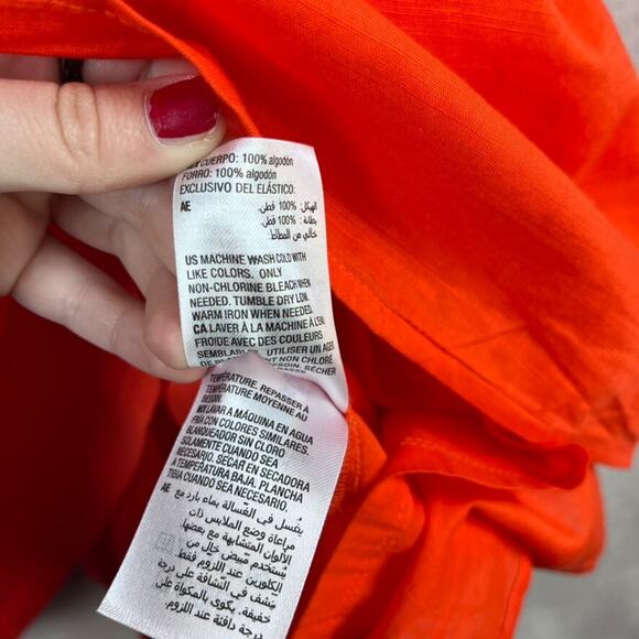 NWT On 34th Womens Red Midi Dress Size 3X Ruched Vibrant Sundress Picnic Beach - Picture 9 of 13